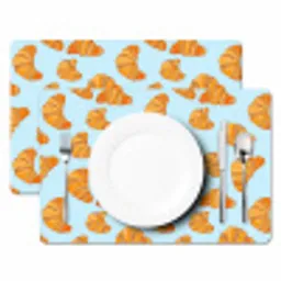 Croissant - Speels - Blauw Placemat vinyl groot 368 -zzsfeer2_Kitchenyeah-website