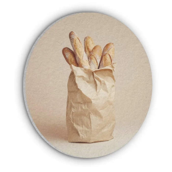 Baguette - Brood - Stokbrood - Beige Akoestische PET Vilt - Rond klein -3d