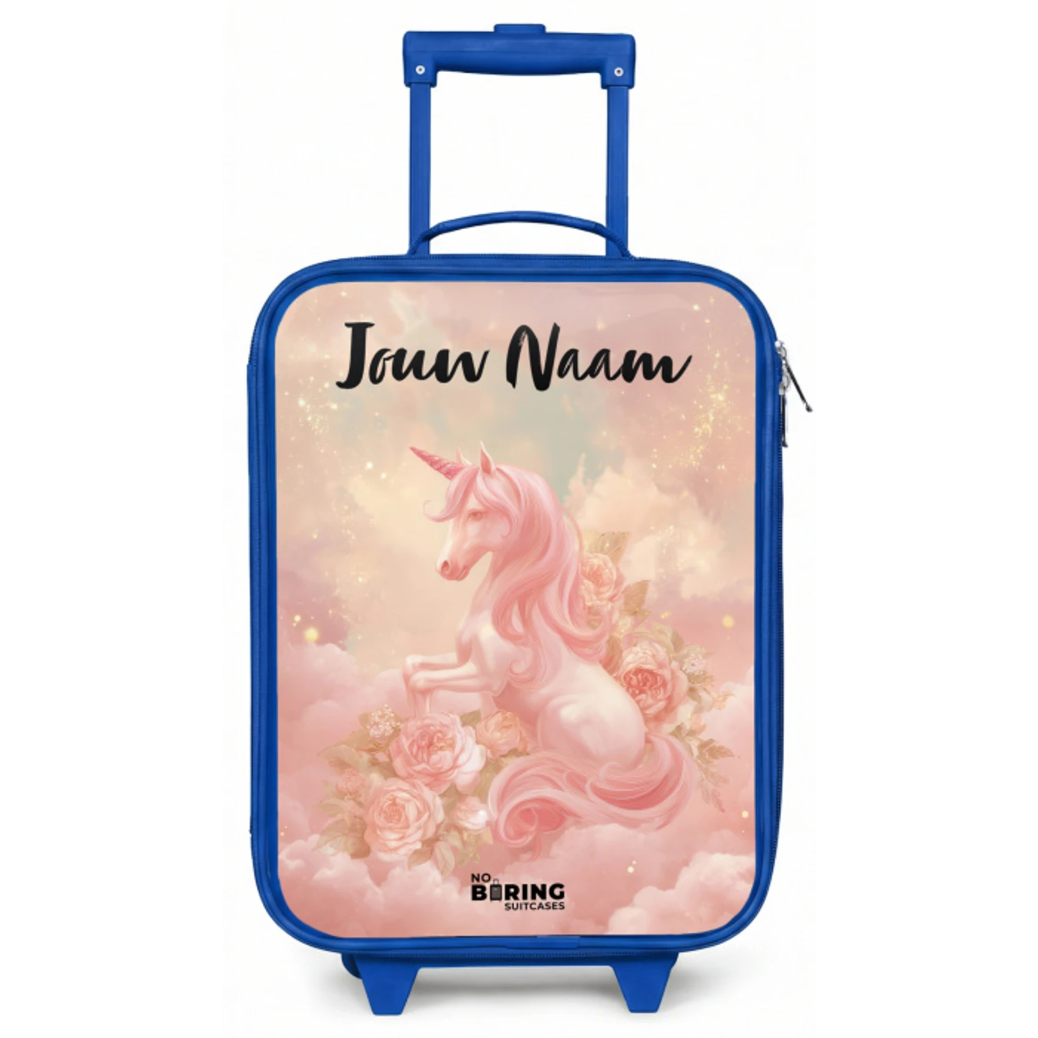Eenhoorn - Wolken - Roze Kinderkoffer - Blauw klein -zz3dotto