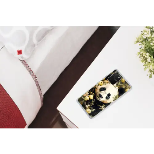 Panda - Pandabeer - Wilde dieren - Natuur - Bloemen Telefoonhoesje Samsung Galaxy S10 Lite klein -kamerS10Lite