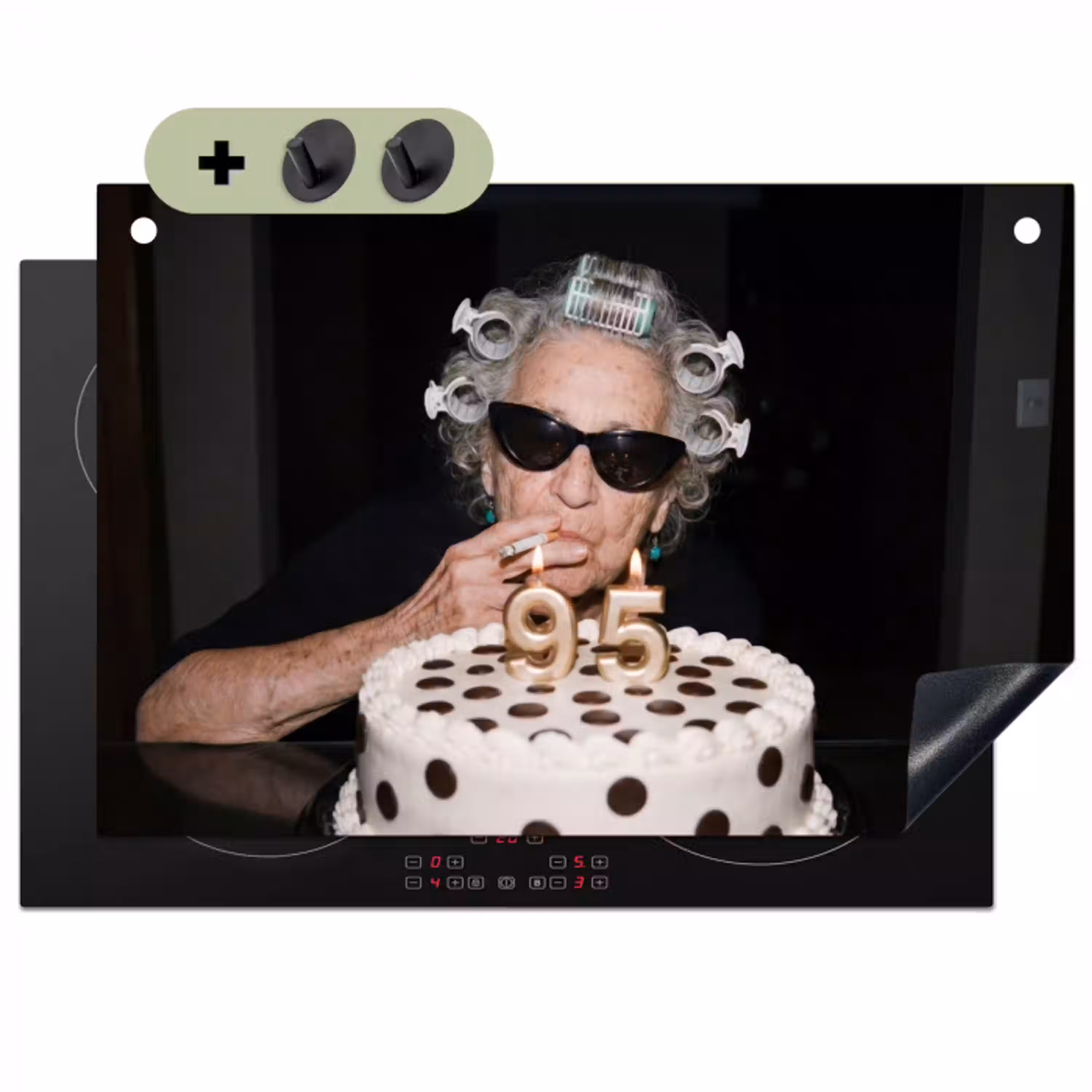 Verjaardag - Krulspeld - Oma Inductie beschemer met haakjes klein -3d