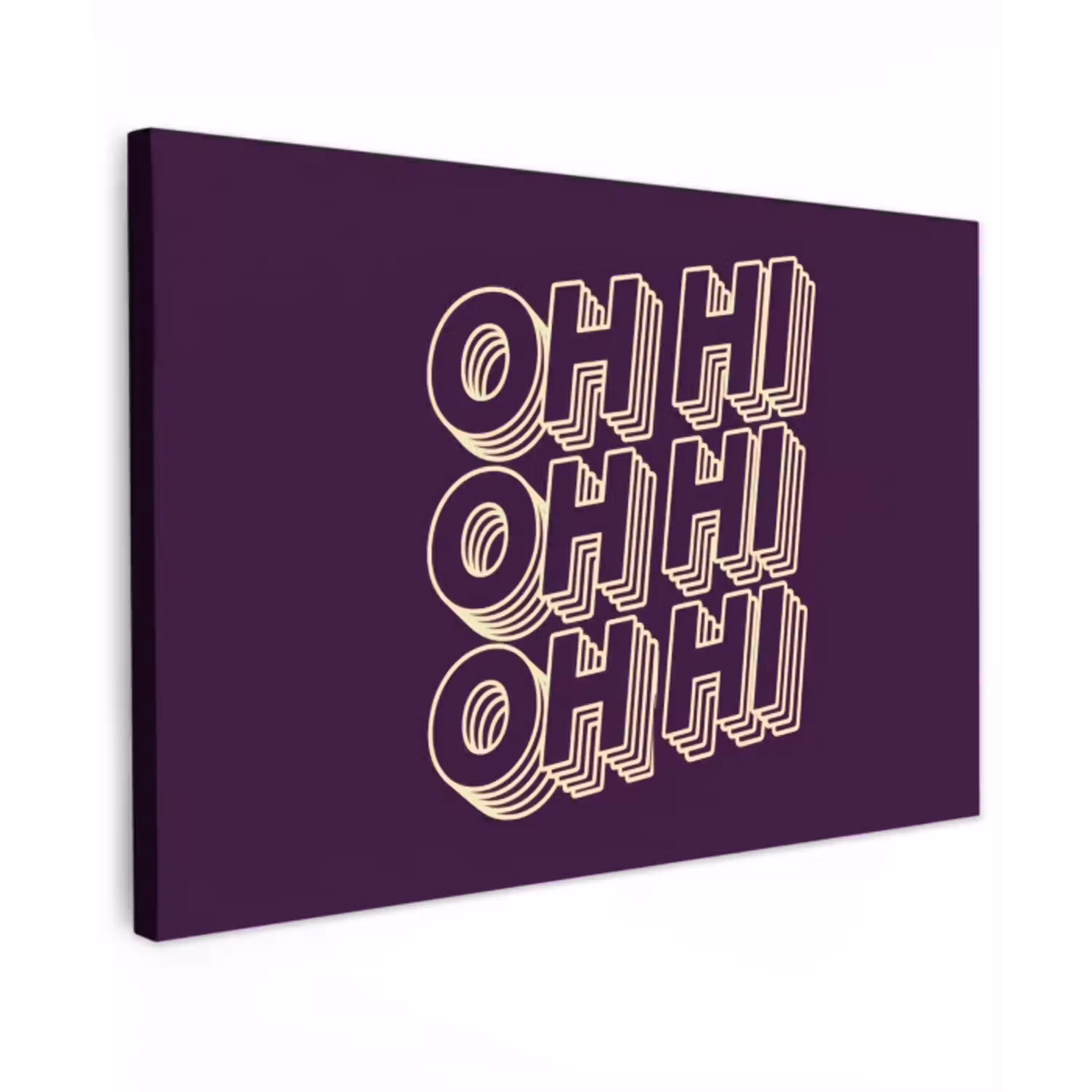 Oh hi - Paars - 3D canvas 2cm klein -z3d