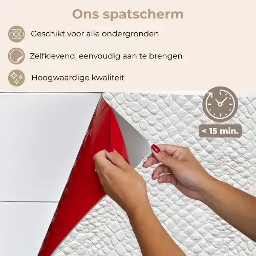 Slang - Patroon - Wit keuken achterwand spatscherm klein 900 -spatscherm_NL