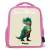 Dino - Dier - Groen Kinderrugzak - Roze middel -3d