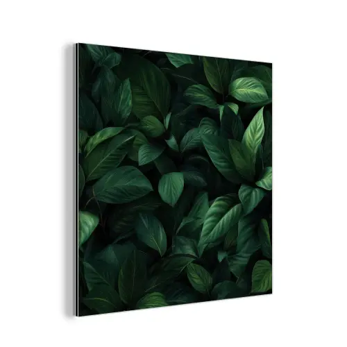 Bladeren - Ovaal - Groen - Nerven aluminium wit klein -3d