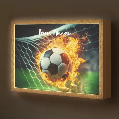 Voetbal - Goal - Doelnet - Vuur Light Box met batterij (Wandlamp kind) middel -z3d_website