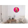 Kameel - Bloemen - Kimono - Waaiers Wandcirkel aluminium klein -woonkamer