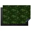 Sierlijk - Bloemen - Groen Inductie beschermer vinyl 3mm klein 276 -3d