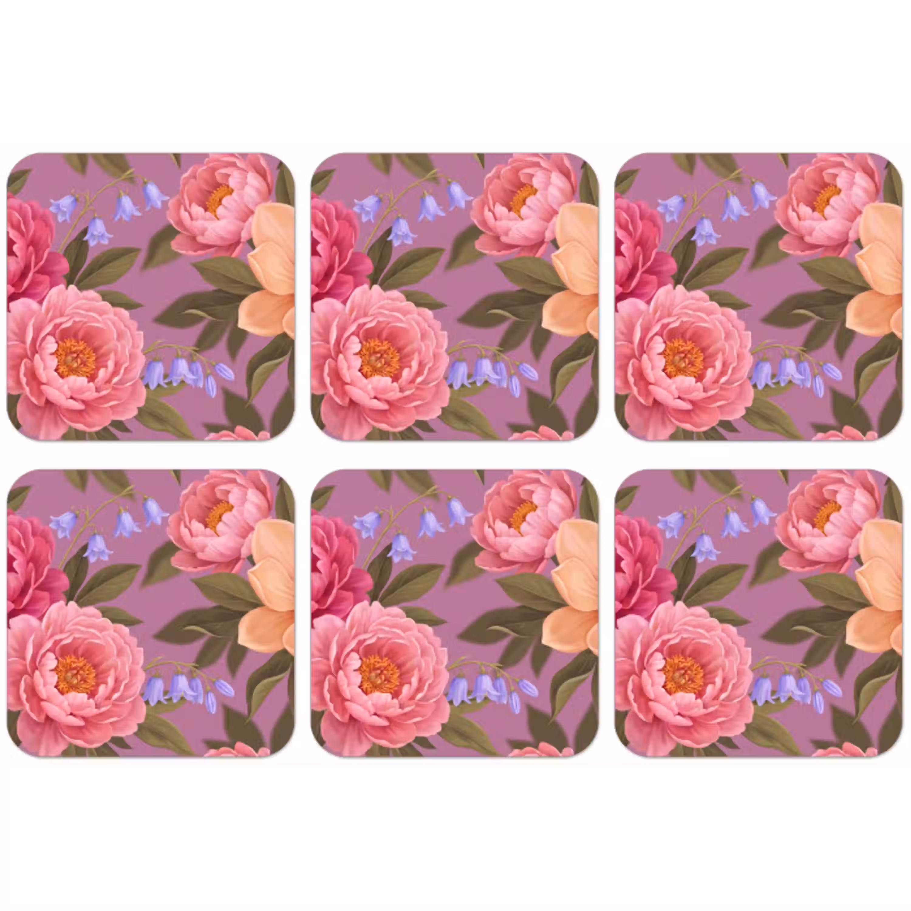 Bloemen - Patroon - Illustratie - Roze onderzetter kurk middel -zkaufland3dotto