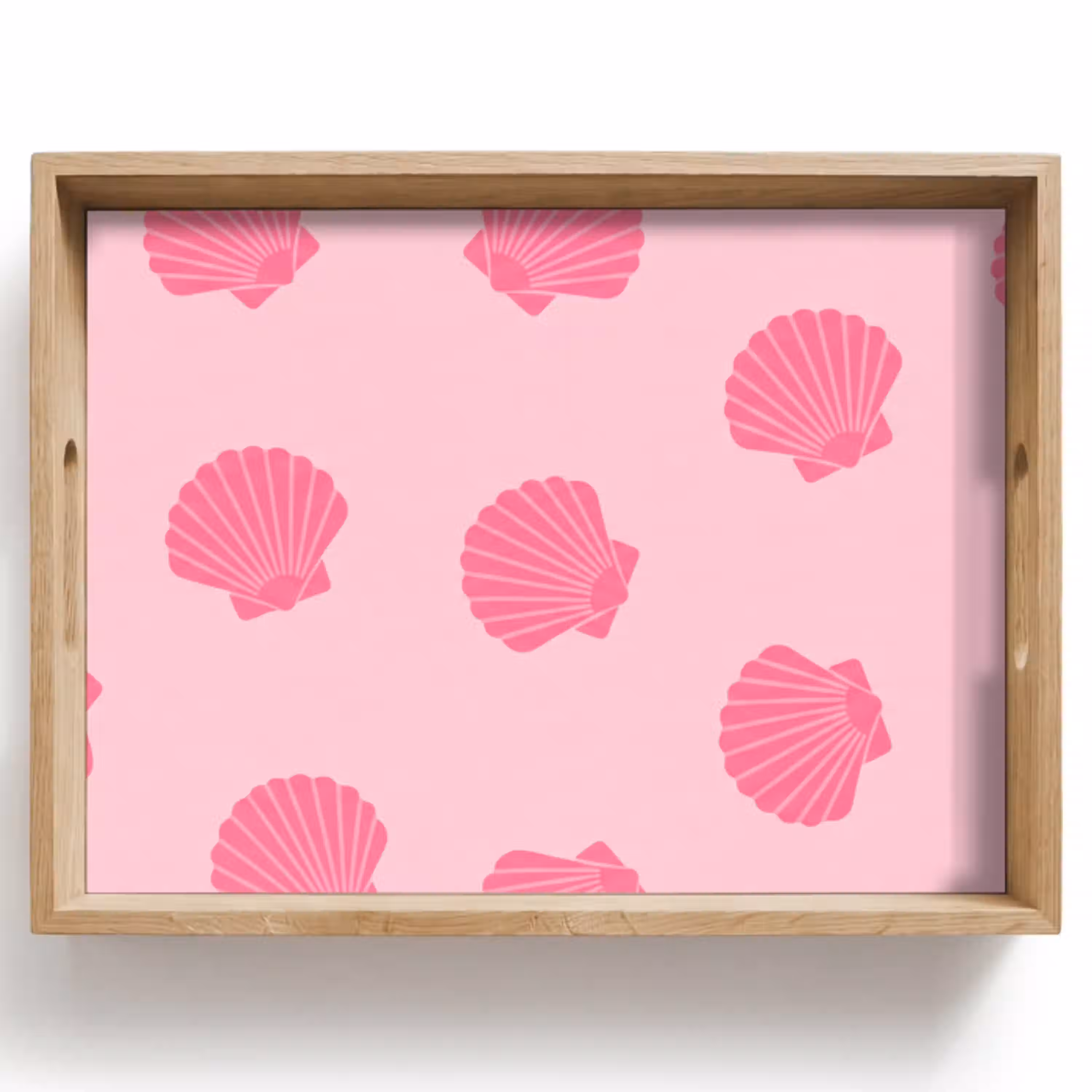 Schelp - Patroon - Zee - Modern - Roze Dienblad Rechthoek middel -z3d_shopping