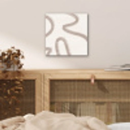 Moderne kunst - Beige - Abstract aluminium wit klein -sfeer3