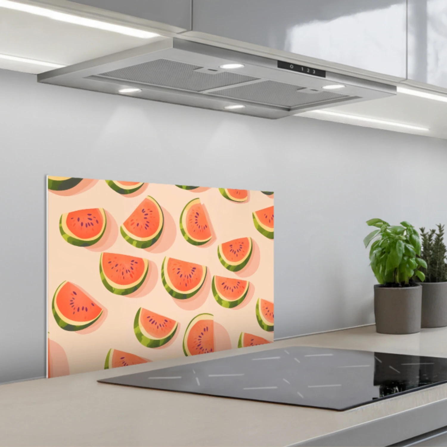 Kitchen splashback for hob - Watermelon - Slices - Seeds - Red ...