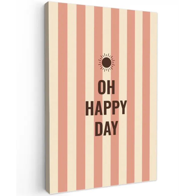 Quote - Zomer - Strepen Tuinposter op houten frame 2 cm dik klein -3d