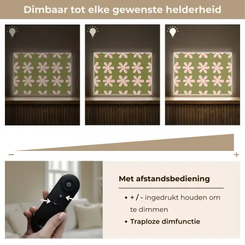 Bloem - Modern - Groen Light Box met batterij (Wandlamp) middel 907 -USP_dimbaarNL