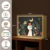 Moeder - Kind - Kleurrijk - Bloemen Light Box met batterij (Wandlamp) middel -USP_websiteoverzichtNL