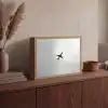 Minimalistisch - Silhouet - Zwart - Vliegtuig Light Box met batterij (Wandlamp) middel -sfeer2