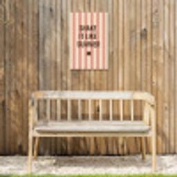 Zomer - Quote - Strepen Tuinposter op houten frame 2 cm dik klein -sfeer4