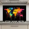 Wereldkaart - Verf - Kleurrijk - Graffiti - Wereld keuken achterwand spatscherm klein -3d_website
