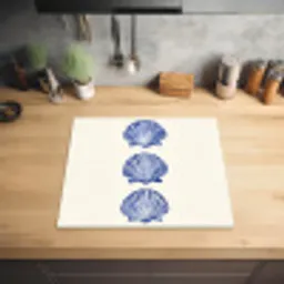 Schelpen - Blauw - Patroon Inductie beschermer vinyl 3mm middel -sfeer5
