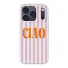Ciao - Quote - Pastel - Strepen Telefoonhoesje iPhone 17 Pro klein -3d