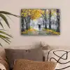 Natuur - Geel - Park -  Zwart - Wit canvas 2cm klein -sfeer1