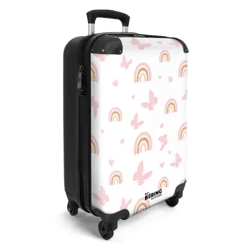 Vlinders en regenbogen NBS - Handbagage koffer - Kinderen Unisex middel -productfoto_3d