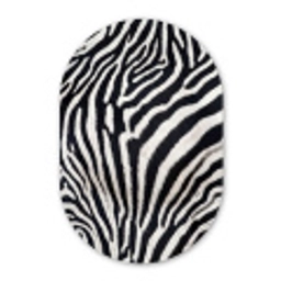 Zebra - Vacht - Klassiek - Zwart - Wit Wandcirkel Ovaal Forex klein -3d