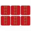 Strikken - Panterprint - Rood onderzetter kurk middel -3d