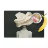 Vrouw - Beige - hoed Placemat vinyl groot -zzzproduct_Kitchenyeah-website