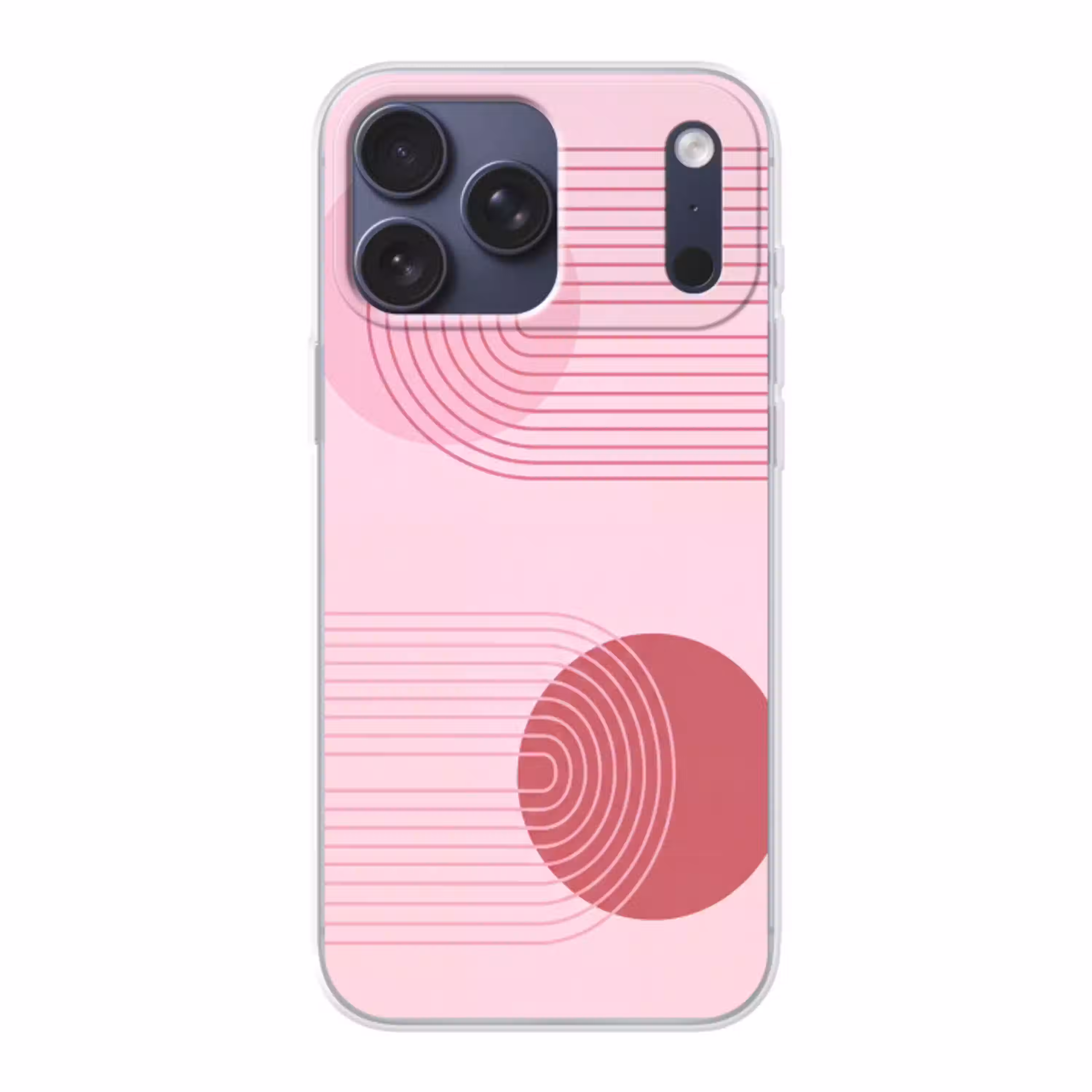 Vormen - Lijnen - Minimalistisch - Roze Telefoonhoesje iPhone 17 Pro Max klein -3d