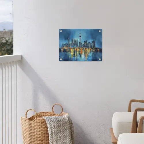 Skyline Toronto - Water - Stadslichten - Toren tuinposter los doek klein -sfeer8
