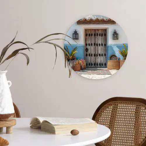 Deur - Manden - Planten Wandcirkel plexiglas klein -sfeer4