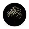 Gipskruid - Bloemetjes - Wit - Minimalistisch Wandcirkel aluminium klein -3d