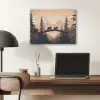 Beren - Bomen - Landschap - Zonsondergang PET vilt klein -sfeer5
