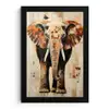 Olifant - Slurf - Mozaïek - Abstract fotolijst zwart zonder passe partout klein -3d
