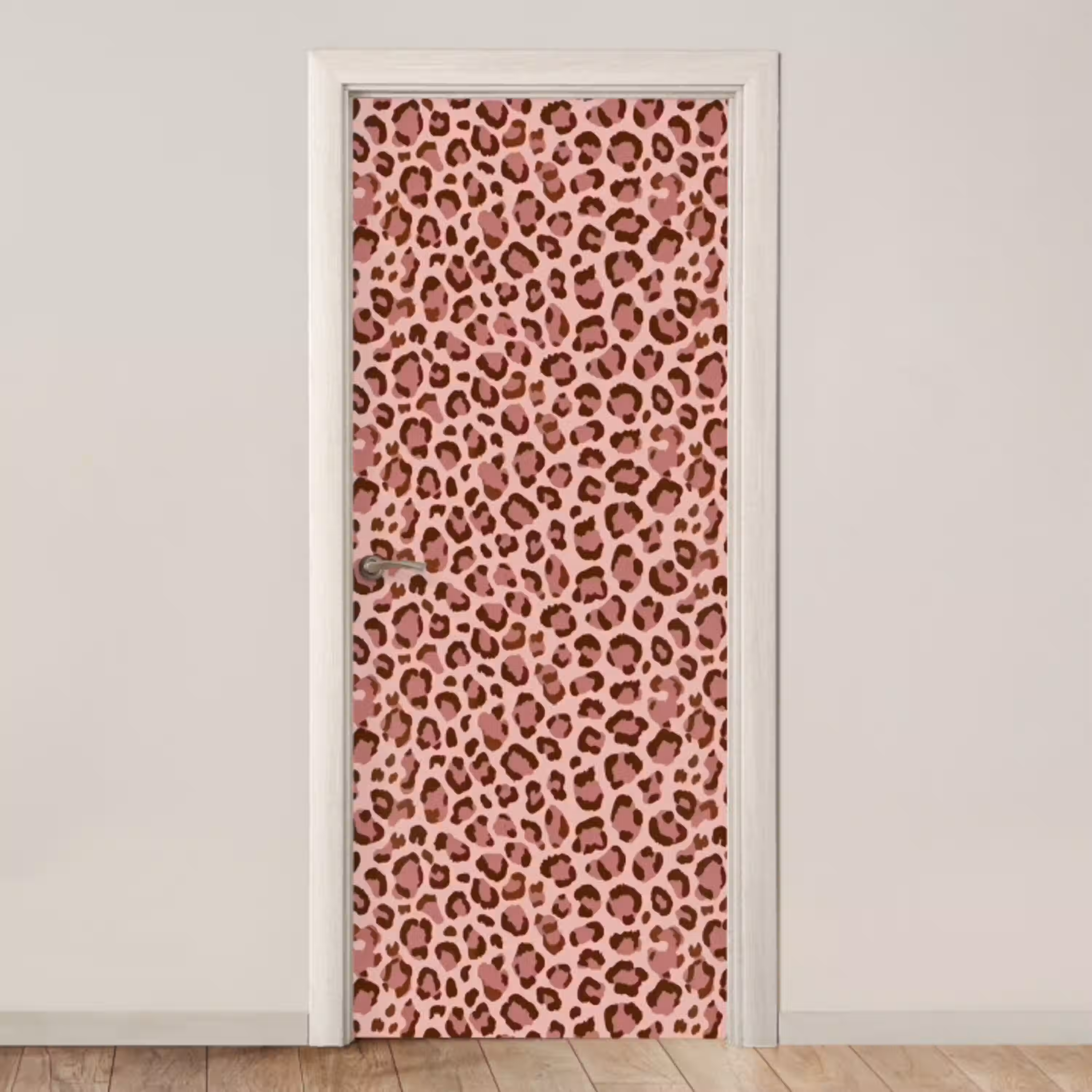 Luipaard - Patroon - Roze deurposter klein 289 -3d_beige