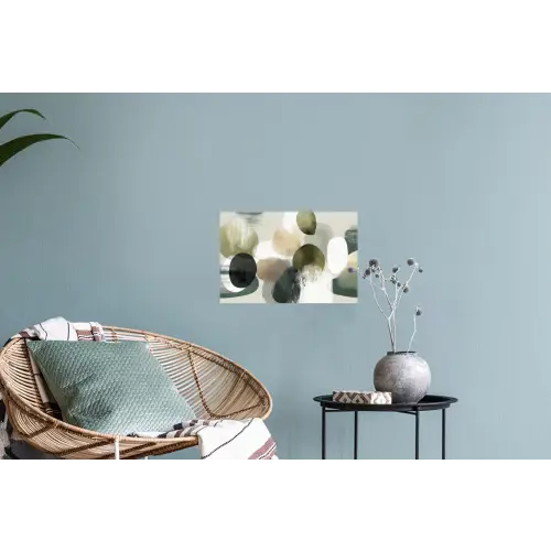 Minimalistisch - Cirkels - Penseelstreken - Beige Muursticker klein -plant