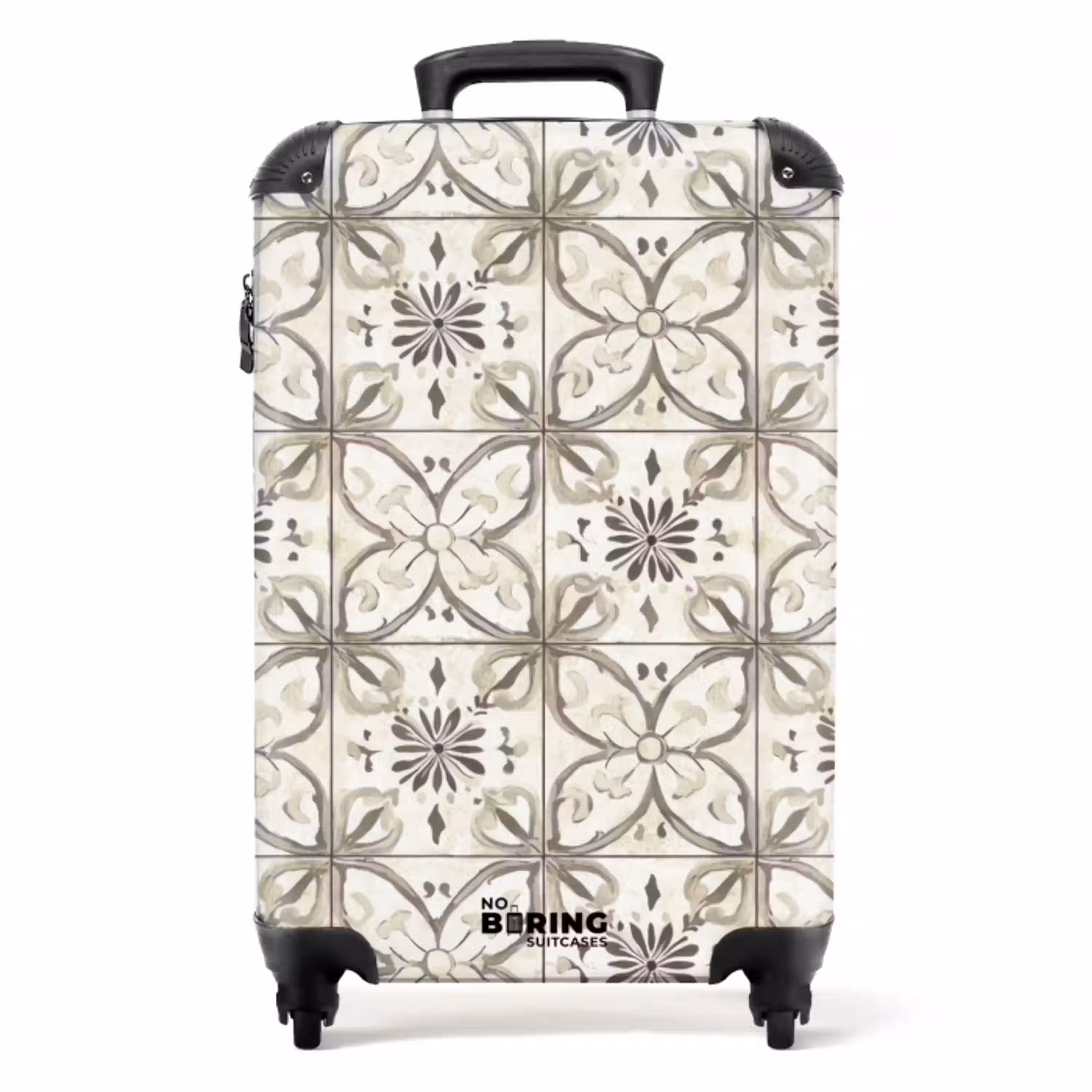 Antiek - Tegel - Beige NBS - Handbagage koffer - Volwassenen Unisex middel -productfoto_recht