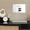 Bladeren - Zwart - Lotusbloem - Minimalitisch poster papier klein -sfeer1