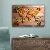 Wereldkaart - Pizza - Houten ondergrond canvas 2cm klein -sfeer4