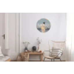 Aziatisch - Vrouw - Kimono Wandcirkel aluminium klein -woonkamer
