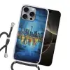 Skyline Toronto - Water - Stadslichten - Toren Hoesje iPhone 16 Pro Max met koord klein -sfeer1