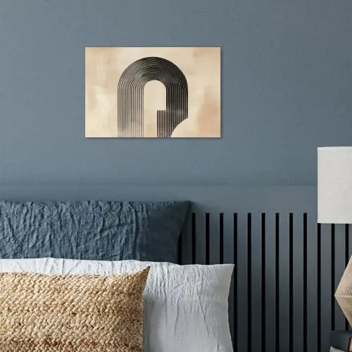 Boog -  Strepen - Minimalistisch - Zwart poster papier klein -sfeer2