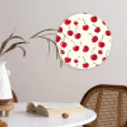 Kersen - Minimalistisch - Rood Wandcirkel kunststof plaat 5mm dik klein 188 -sfeer4