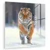 Tijger - Landschap - Sneeuw - Winter - Dieren plexiglas 5mm klein -zzzproduct_nieuw