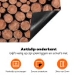 Houtblokken - Textuur - Patroon - Bruin - Rustiek Inductie beschermer vinyl 3mm klein -zzzzzzz-td-onderkant