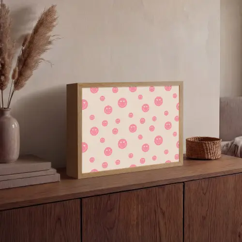 Smiley - Hart - Ogen - Patroon Light Box met batterij (Wandlamp) middel 907 -sfeer2
