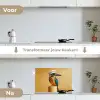 Ijsvogel - Pilaar - Koksmuts - Vogel keuken achterwand spatscherm klein -voor_na_NL