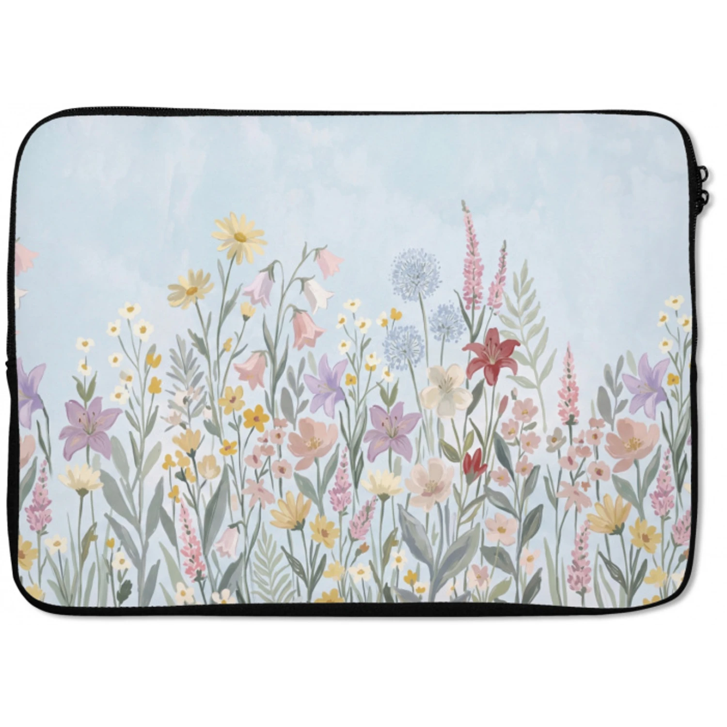 Weidebloemen - Illustratie - Kleurrijk laptophoes neopreen klein -zkaufland3dotto