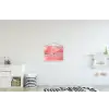 Roze - Surfen - Zee textielposter latten blank klein -kinderkamer